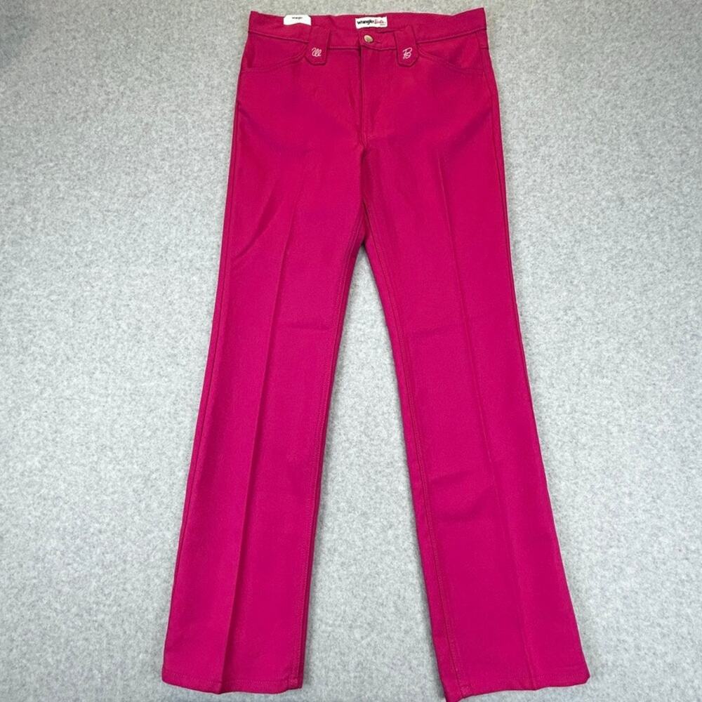 NWT Wrangler X Barbie High Rise Bootcut Pants Womens 30x34 Hot Pink Polyester